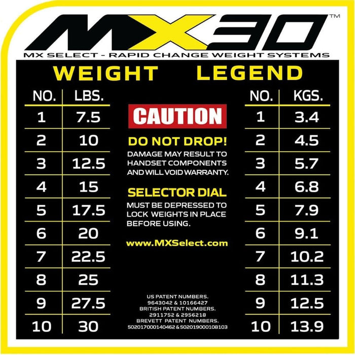 MX Select 30lb Adjustable Dumbbell System MX30